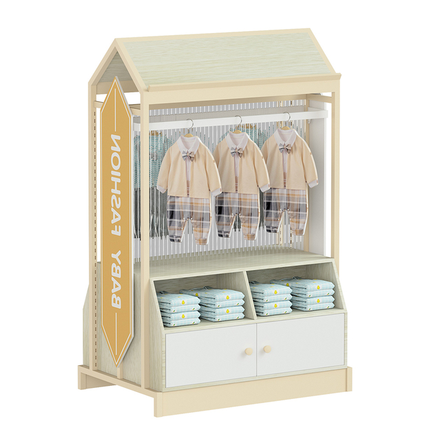 Magasin de soins de soins pour bébés atelier de vêtements de conception étagères meubles armoire à support d'affichage
