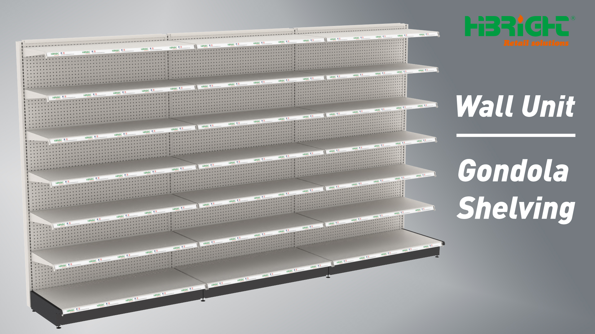 étagères de gondole de l\'unité murale