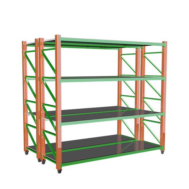 Rack d'entrepôt avec bouchets