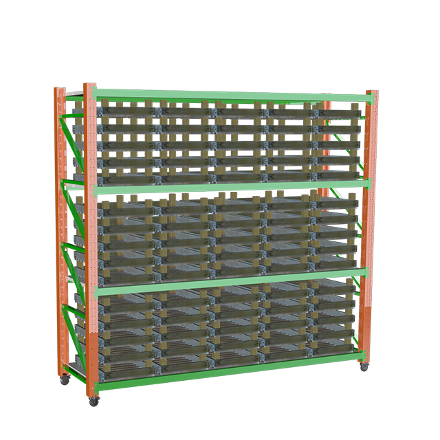 Rack d'entrepôt avec bouchets