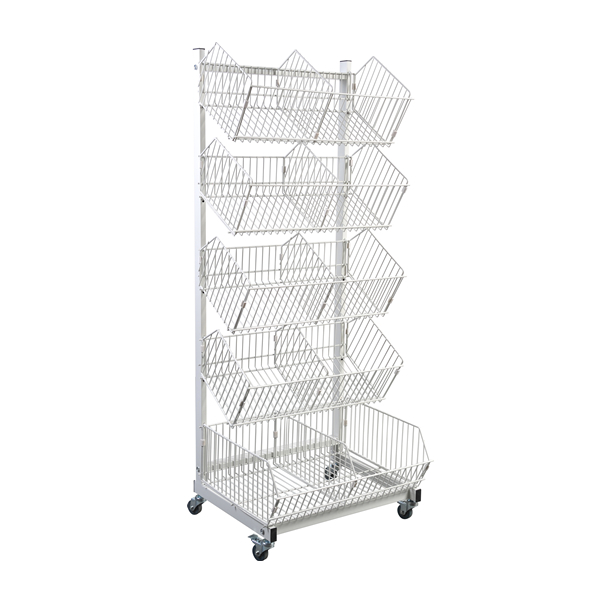 5 Rack d'écran en fil mobile du panier