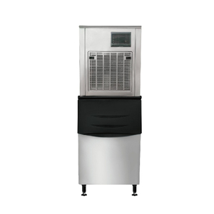 250-450 kg / 24h Machine de création de glace commerciale refroidie par air granulaire avec poubelle de rangement