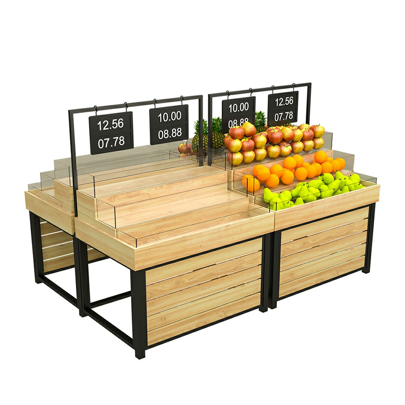 Rack d'affichage des fruits commerciaux avec boîte en acrylique
