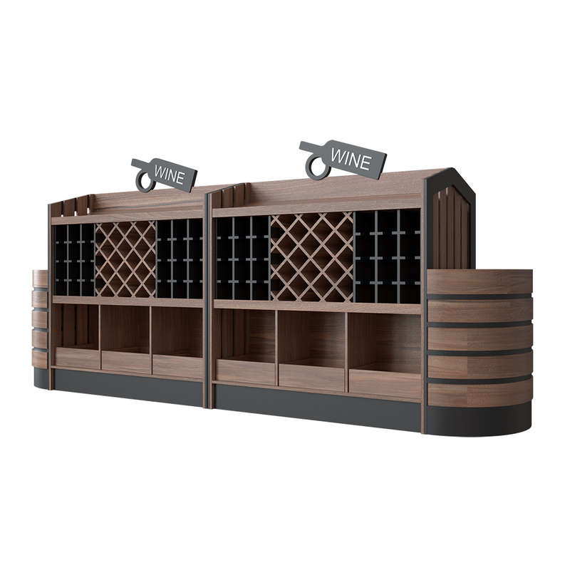 Rack d'affichage commercial en bois en bois
