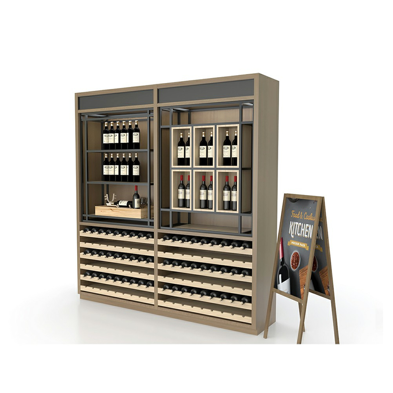 Rack d'affichage de vin créatif dans le supermarché