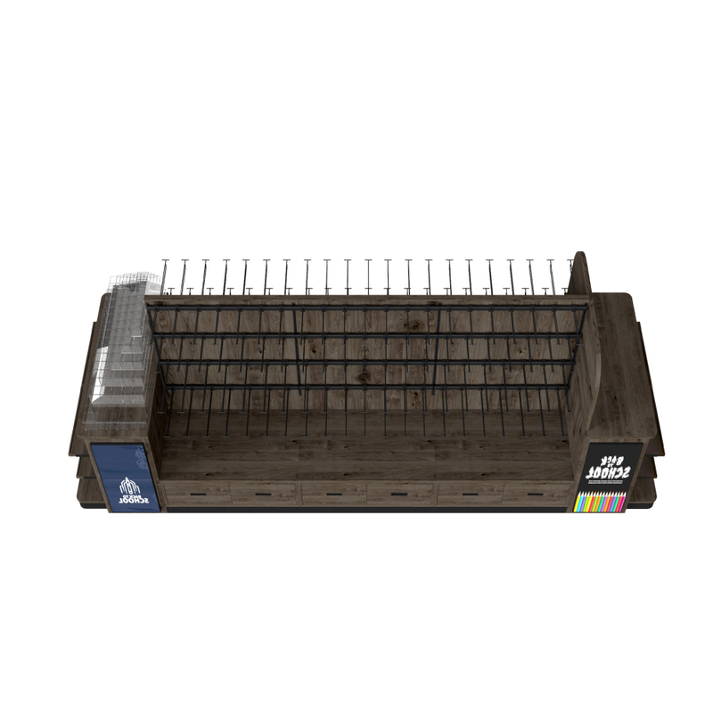 Rack d'affichage en bois pour papeterie