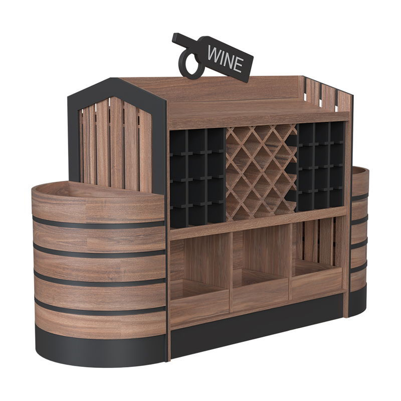 Rack d'affichage commercial en bois en bois