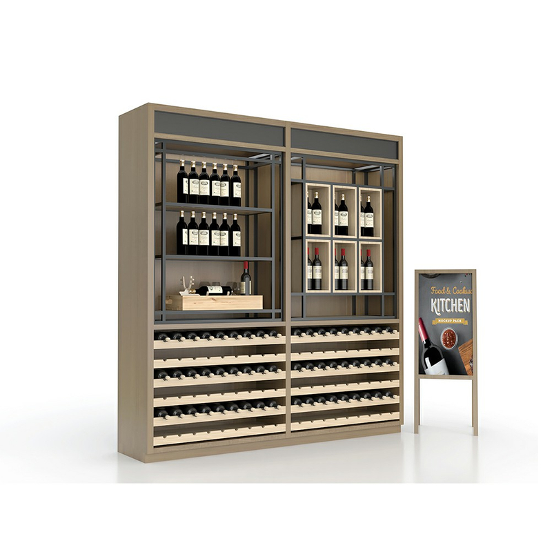 Rack d'affichage de vin créatif dans le supermarché