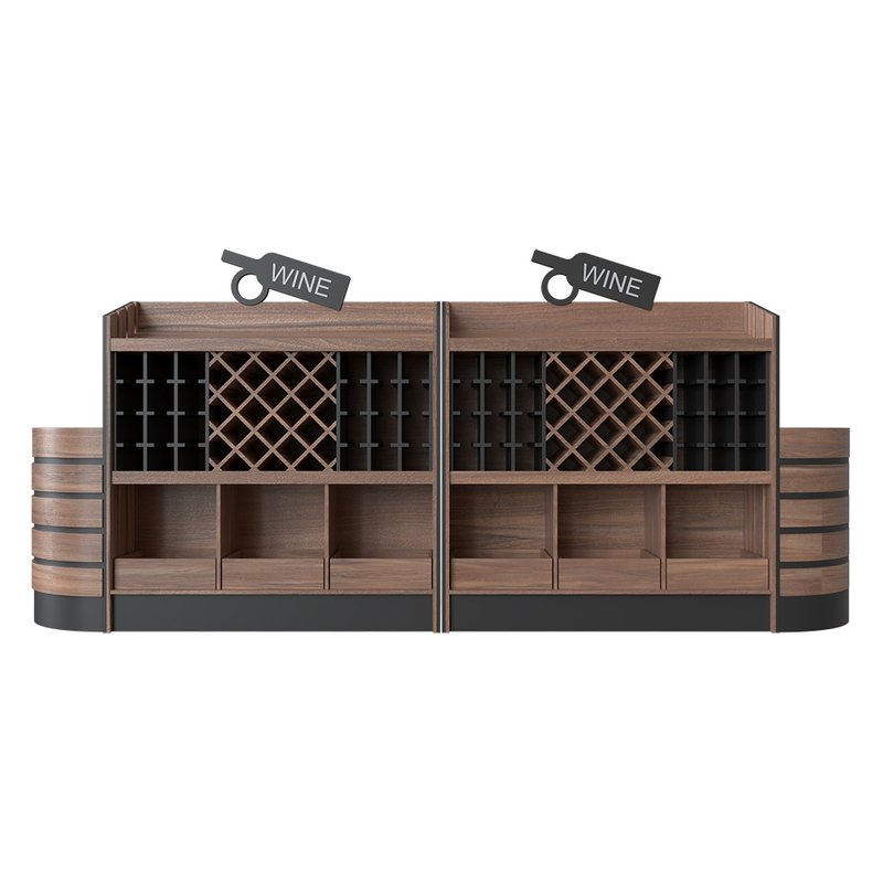 Rack d'affichage commercial en bois en bois