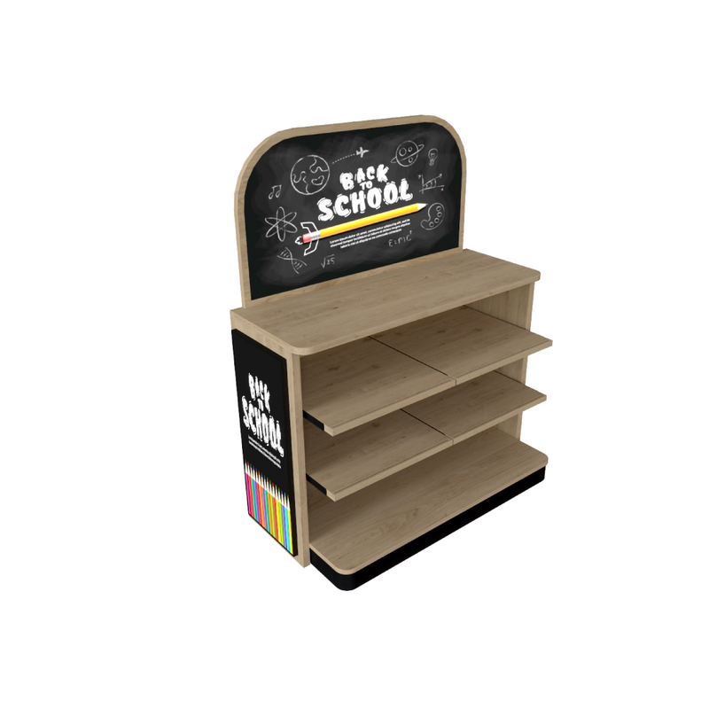 Rack d'affichage en bois pour papeterie