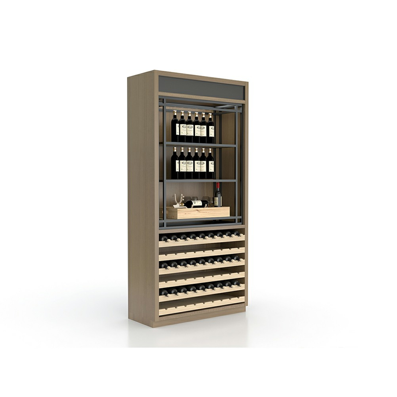 Rack d'affichage de vin créatif dans le supermarché