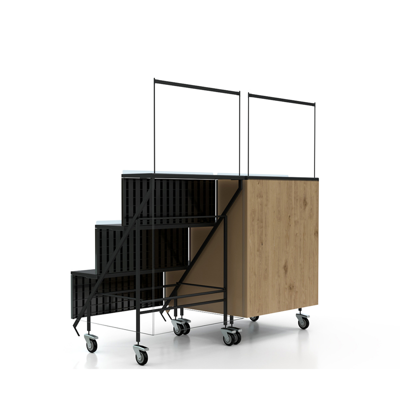 Rack d'écran de fruits et légumes pliables avec roues
