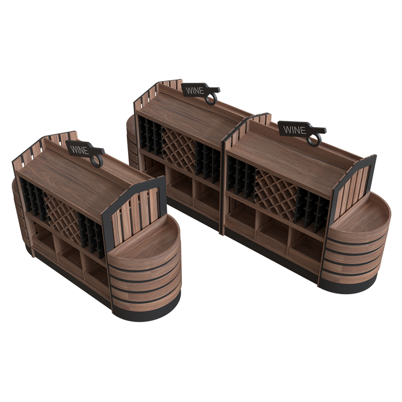 Rack d'affichage commercial en bois en bois