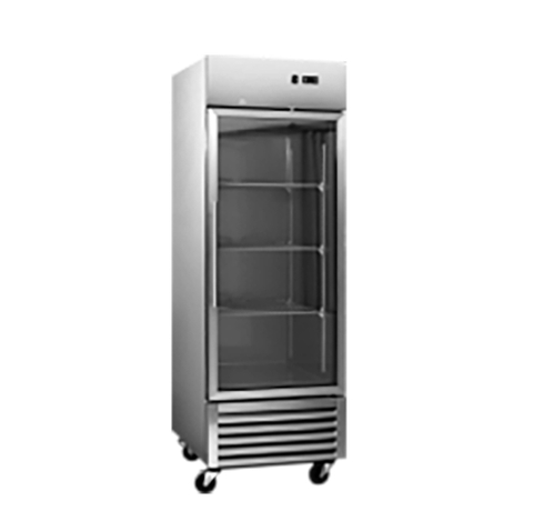 590L / 1 Portes / -22 ℃ à -18 ℃ Réfrigération commerciale de porte en verre de congélation verticale