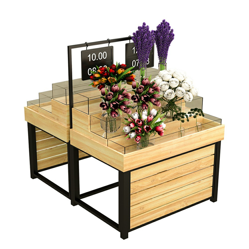Rack d'affichage des fruits commerciaux avec boîte en acrylique