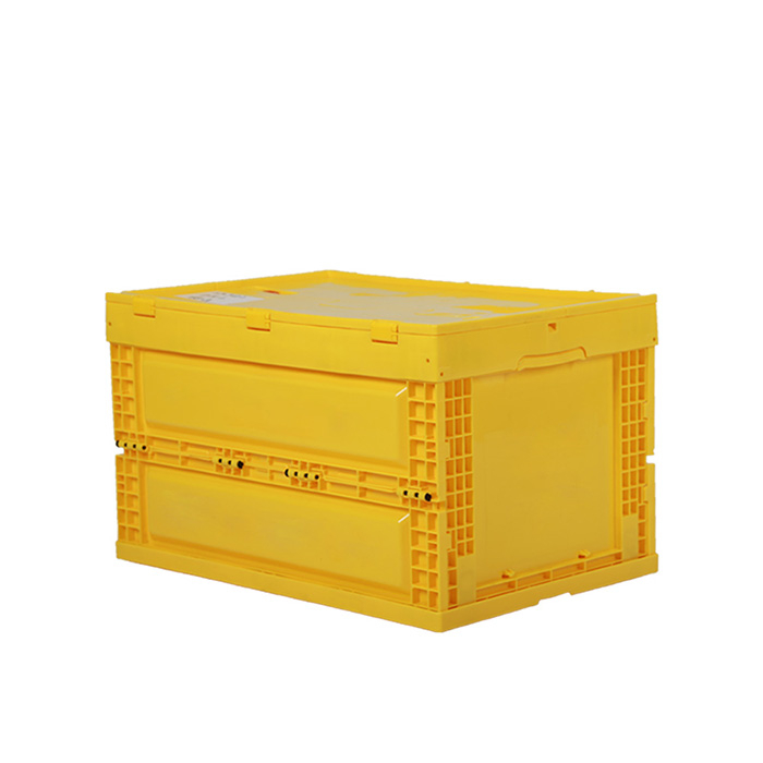 Boîte de rangement en plastique pliable à économie d'espace avec couvercle