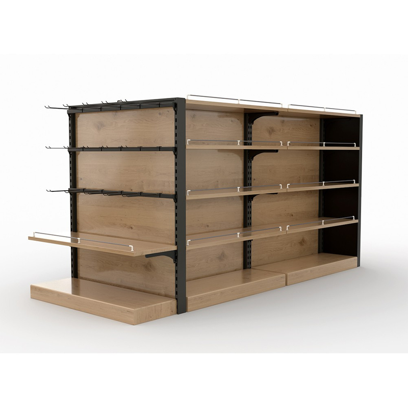 Étagère de supermarché en bois de luxe