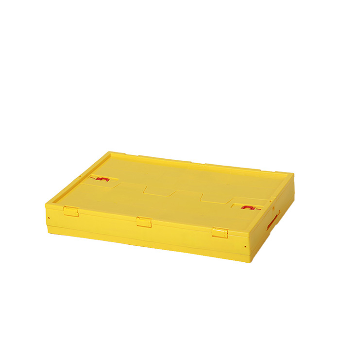 Boîte de rangement en plastique pliable à économie d'espace avec couvercle