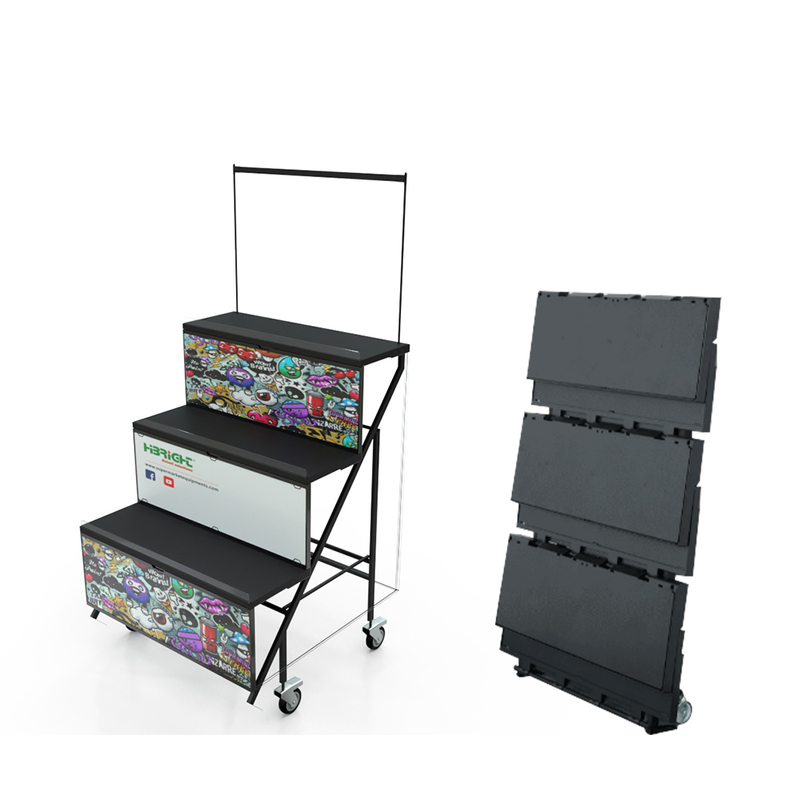 Rack d'écran de fruits et légumes pliables avec roues