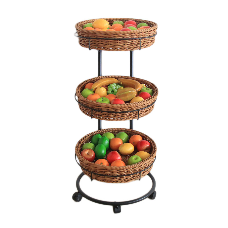 Rack d'affichage pour panier en rotin en plastique